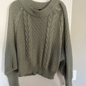 Classic Sage Cable Knit Sweater